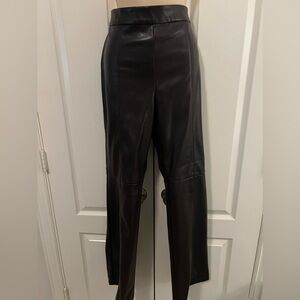 Ann Taylor chocolate brown flair bottom vegan leather pants, size 12. Excellent